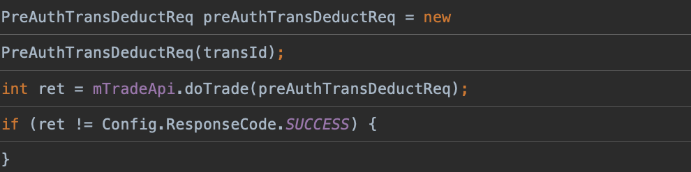 Pre-authorization Transaction Deduction